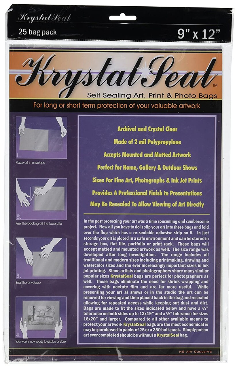 Creative Mark Krystal Seal ATC Art and Photo Bags - Archival Polyethylene Sealing Bags for Paintings, Artwork and Photo Storage